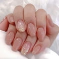 24Pcs Pink Press on Nails Short Square Coffin Ballerina Fake Nails