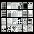 thumbnail image 1 of 24Pcs Planner Stencils for Journal Notebook Diary Scrapbook Reusable PET Stencil, 1 of 10