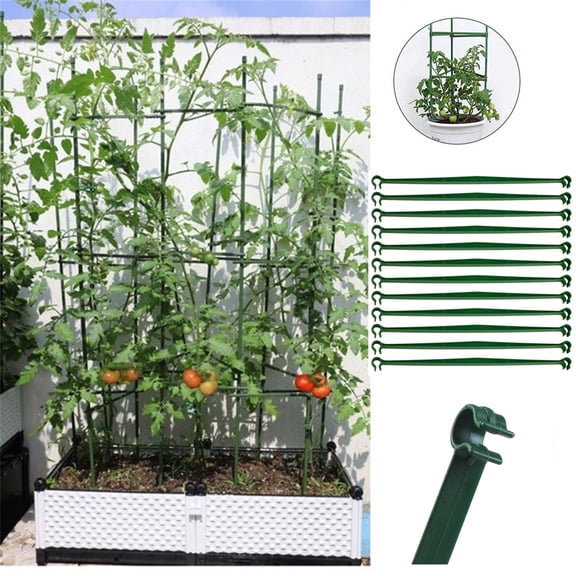 24Pcs Plant Stake Arms for Tomato Cage,12.5" Garden Stake Connectors with 2 Adjustable Buckles,Expandable Trellis Connectors Attach 11mm Diameter Plant Stakes for Climbing Plants Vegetables