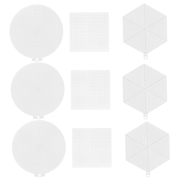Mobestech 24Pcs White Plastic Canvas Sheets Durable Mesh Panels for Embroidery Craft Projects