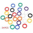 thumbnail image 1 of 24Pcs Plastic Key Cap Tag Sleeve Rings Identifier Label ID Perfect Coding System, 1 of 8