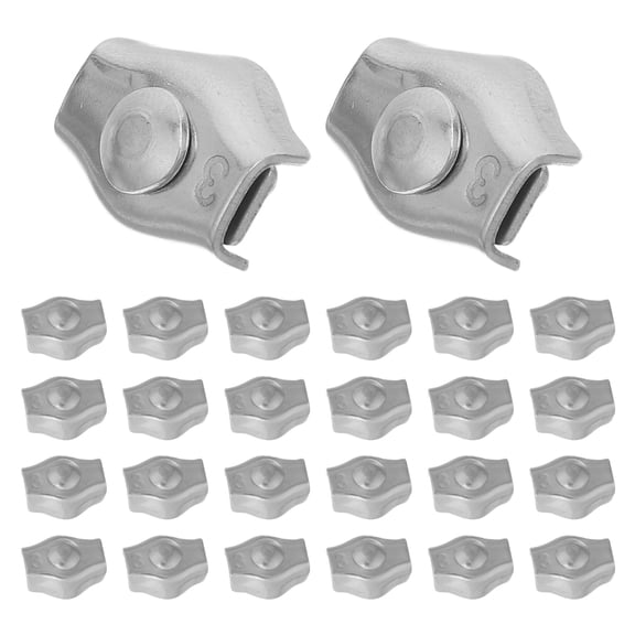 24Pcs Plated Silver Stainless Steel Cable Saddle Clamps with M3 Screw for Heavy Duty Wire Rope Holding