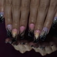 thumbnail image 1 of 24Pcs Press on Nails Halloween Medium Square Fake Nails Purple Blue Gradient Press Ons with Black Withered Tree Glitter Designs Full Cover Acrylic Glossy Stick on Nails for Women Girls, 1 of 5