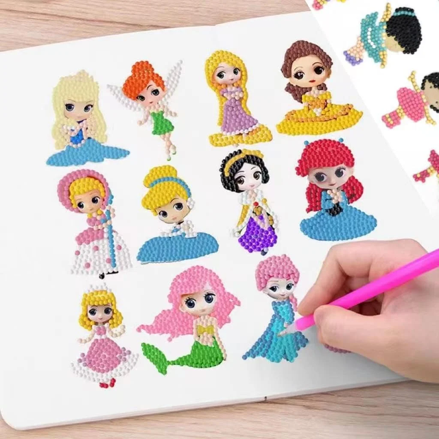 24Pcs Princess DIY Diamond Arts & Crafts Princess Gem Art Kits, Diamond ...