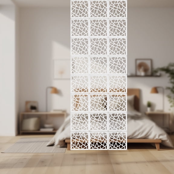 24Pcs Privacy Screen Panels, Decorative Wall Screen Panels,Hanging Room Divider Decorative Thick Wall Screen Panels Floral Carving Pattern Hollow Out Design