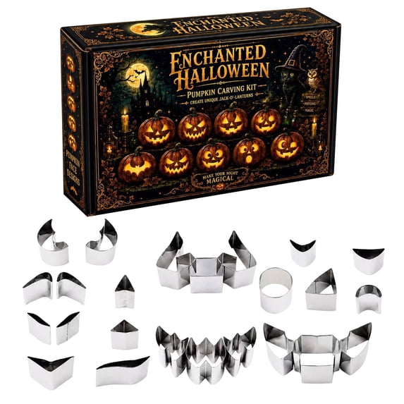 24Pcs Pumpkin Carving Kit Halloween,Stainless Steel DIY Carving Tools Set for Jack O Lantern Decoration Gift