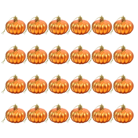 24Pcs Pumpkin Hanging Ornaments Fall Mini Pumpkin Ball for Tree Thanksgiving Orange Pumpkin Hanging Decorations