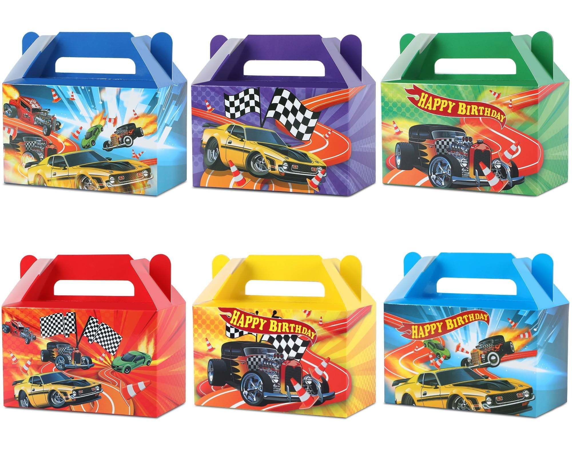 24Pcs Race Car Party Treat Boxes Hot H2FSDCar Box Birthday Party ...