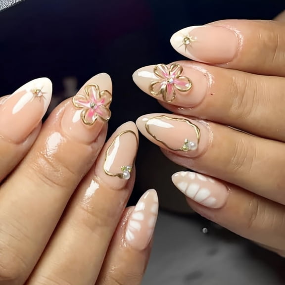 24Pcs Red Blue French Tip Press on Nails Short Square Independence Day Fake Nails White Star with Strips Designs 4th of July False Nails Stick on Nails for Women Girls Acrylic Patriotic Nails Salon