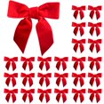 thumbnail image 1 of Bessbest Red Velvet Ribbon Bows Christmas Tree Ornaments 24 Pcs 3x3 Inch, 1 of 9