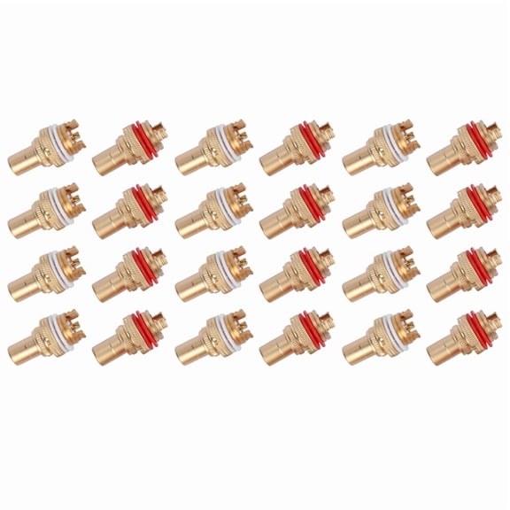 24Pcs Red+White RCA Female Socket Chassis High Quality RCA Female Connector Phono Copper Plug Amp HiFi