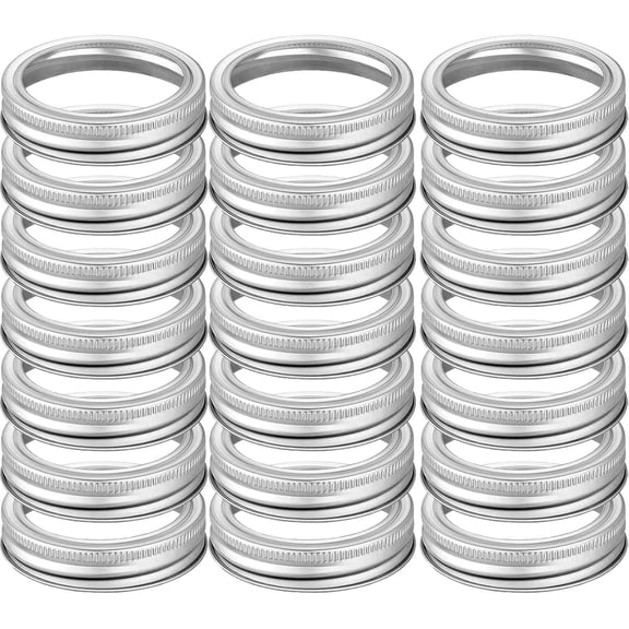 24Pcs Regular Mouth Mason Jar Canning Rings Replacement Rings Tops Tinplate Metal Bands Rings For Mason Jar