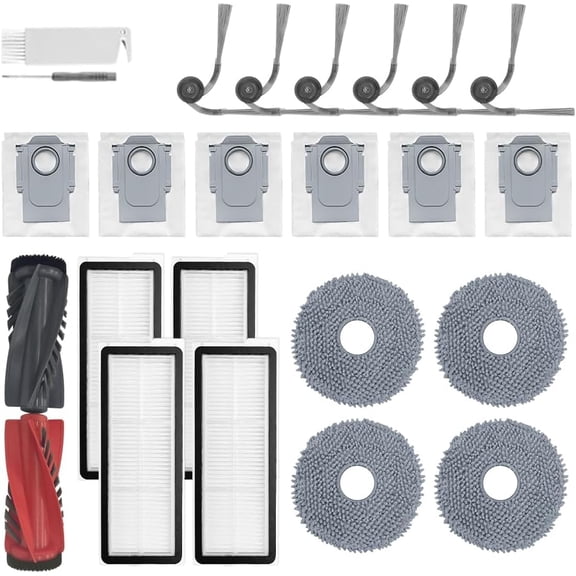 24Pcs Replacement Accessories Kit Compatible with Roborock Qrevo S5V, Qrevo Curv, Qrevo Edge