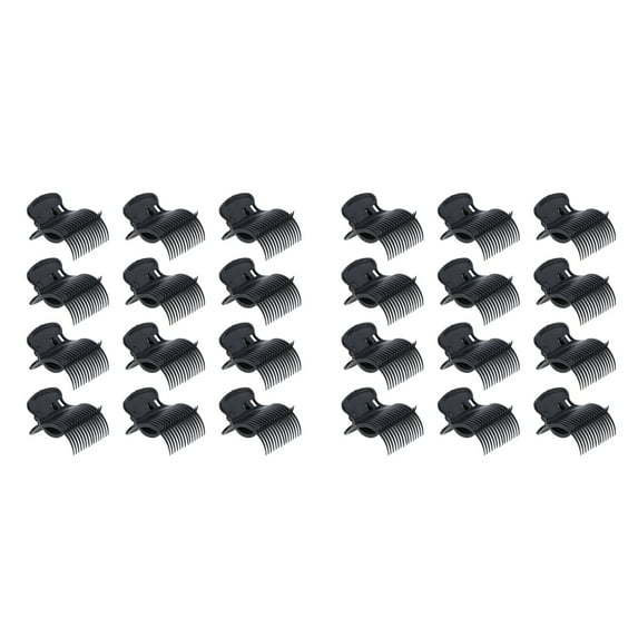 24Pcs Replacement Electric Hot Roller Styling Hair Clips Clamp Black