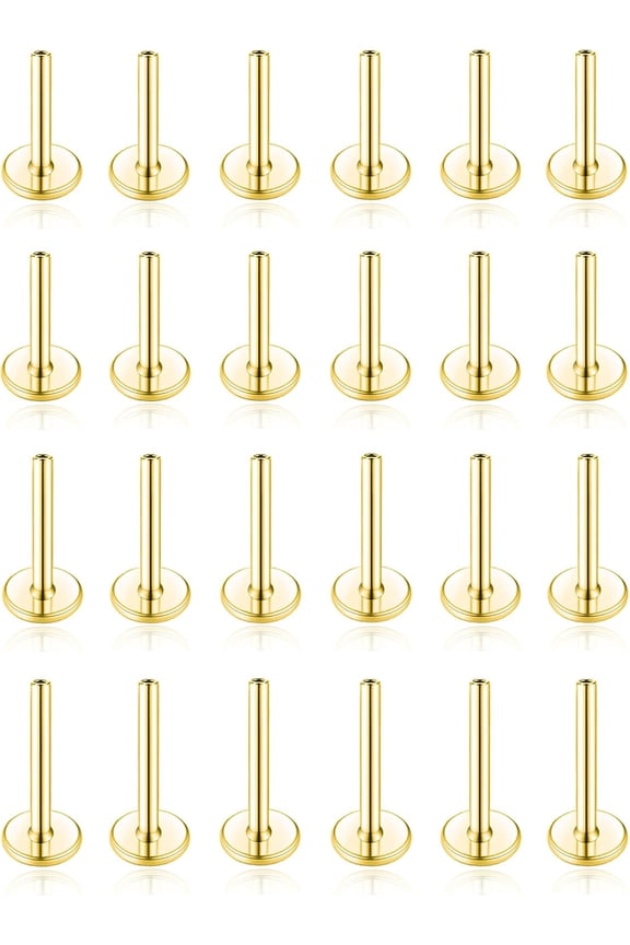 24Pcs Replacement Post Bar 20G/18G/16G Surgical Steel Threadless Push in Flat Back Post for Stud Earrings Nose Ring Helix Cartilage Tragus Conch Lip Labret Piercing for Women Men 6mm 8mm 10mm[d425]