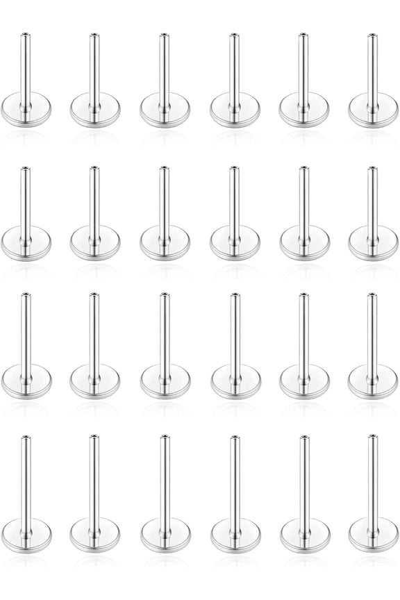 24Pcs Replacement Post Bar 20G/18G/16G Surgical Steel Threadless Push in Flat Back Post for Stud Earrings Nose Ring Helix Cartilage Tragus Conch Lip Labret Piercing for Women Men 6mm 8mm 10mm[l502]