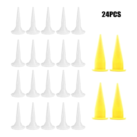 24Pcs Reusable Sausage Caulking Guns Tips Cone Nozzles Caulk Nozzle Applicator Replacement Extension Tool Supplies