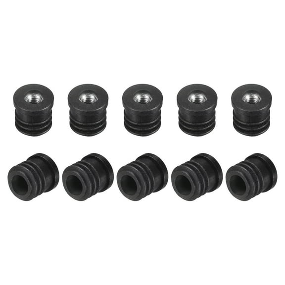 24Pcs Round Black Tube Inserts with M6Thread, for 16mm/0.629" OD Round Tube