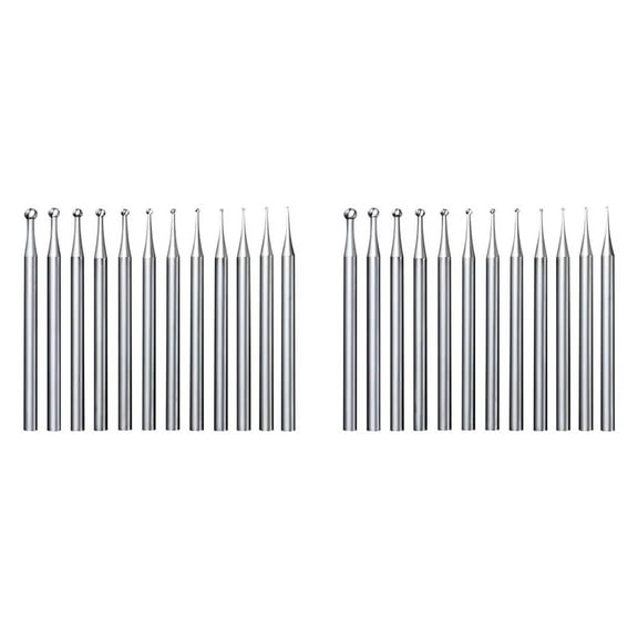 24Pcs Round Shape Ball Burr Set - 3/32Inch Shank Jewelry Making Burs Round Ball Shape Engraving Bits