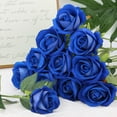 thumbnail image 1 of 24Pcs Royal Blue Velvet Artificial Roses, Realistic Faux Roses for Wedding Centerpieces, Bridal Bouquet, Mermaid Theme Party Decor, 1 of 7