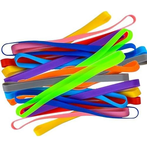 24Pcs Rubber Bands 5.5 Inch Thick Rubber Band Silicone Rubber Bands Elastic Bands For Books Clothes Art Wrapping Cooking (Multicolored)$$Office