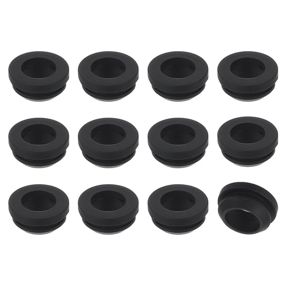 24Pcs Rubber Grommets, Mount Dia 14mm ID 10.5mm Snap Firewall Hole Plug, Anti-Scratch Hole Cover Plug for Electrical Box Cable Wiring, Black