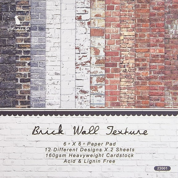 24Pcs Scrapbook Paper Pad Brick Wall Origami Paper 6"6Single-Sided Colorful Paper Diary Decoration Paper for DIY Album Scrapbook Background Journal Craft Art Photo Album