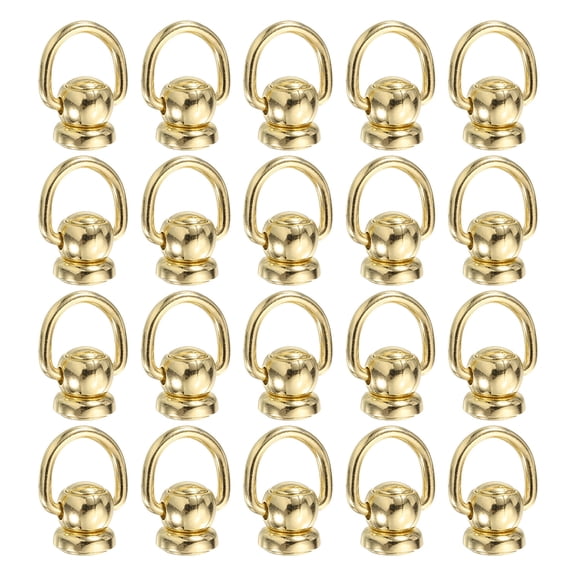 24Pcs Screw Round Head Rivet, 9.8mm Pull Ring Rivet Fasteners, Screw Rivet Studs for DIY Leather Craft Belts Purse Handbags (Light Gold)