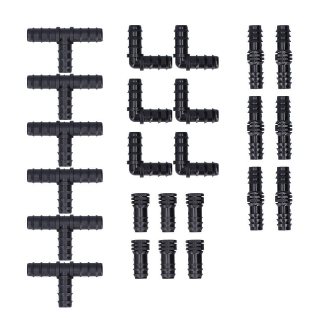 24Pcs/Set Drip Irrigation Fitting Kit 1/2 Tubing Barbed Connectors for