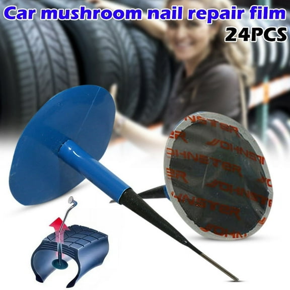 24Pcs/Set Tyre Puncture Repair Wired 4Mm Plug Patch Mushroom Car Van Repairing Kits