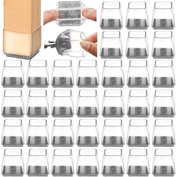 24Pcs Silicone Chair Leg Floor Protectors, Felt Furniture Pads for Hardwood Floors, Rubber Chair Leg Protectors for Hardwood Floors, Chair Leg Caps Chair Leg Covers for Wooden Floors