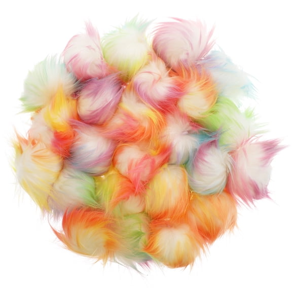 WHAMVOX 24Pcs Simulation Fur Balls Assorted Color 8X8cm Fluffy Round Handmade Accessories