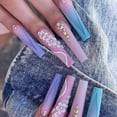 thumbnail image 1 of 24Pcs Square False Nails with Glue Wearable Red Long Coffin Fake Nails Rhinestone Design Ballet Full Cover Press on Nails Tips, 1 of 6