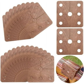 24Pcs Square Weaving Cards 2x2 Inch Wood Loom Cards Handmade Weaving Tool Tablet Weaving Loom Weaving Supplies Wood Tablet Weaving Cards Wood Tool for Knitting Loom Accessories Camel diy