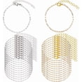 thumbnail image 1 of 24Pcs Stainless Steel Bracelet Chains 2 Colors Bracelet Link Chains DIY Jewelry Making Bracelets Chains Adjustable Charm Bracelets with Lobster Clasps, 1 of 6