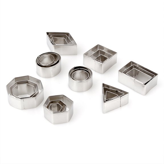 24Pcs Stainless Steel Cookie Cutting Mold Kitchen Baking Tools Fondant Cake Cutter Mold Home