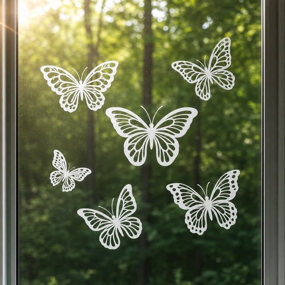 24Pcs Static Butterfly Window Decals to Prevent Bird Strikes, Double-Sided Anti-Collision Window Clings for Glass Doors Home Decor