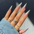 thumbnail image 1 of 24Pcs Stiletto Press on Nails Long French Tips Glossy Gradient Fake Nails Almond Glue on Nails Full Cover False Nails Stick on Nails for Women French Tips Gradient A02 1 Fl Oz (Pack of 1), 1 of 1