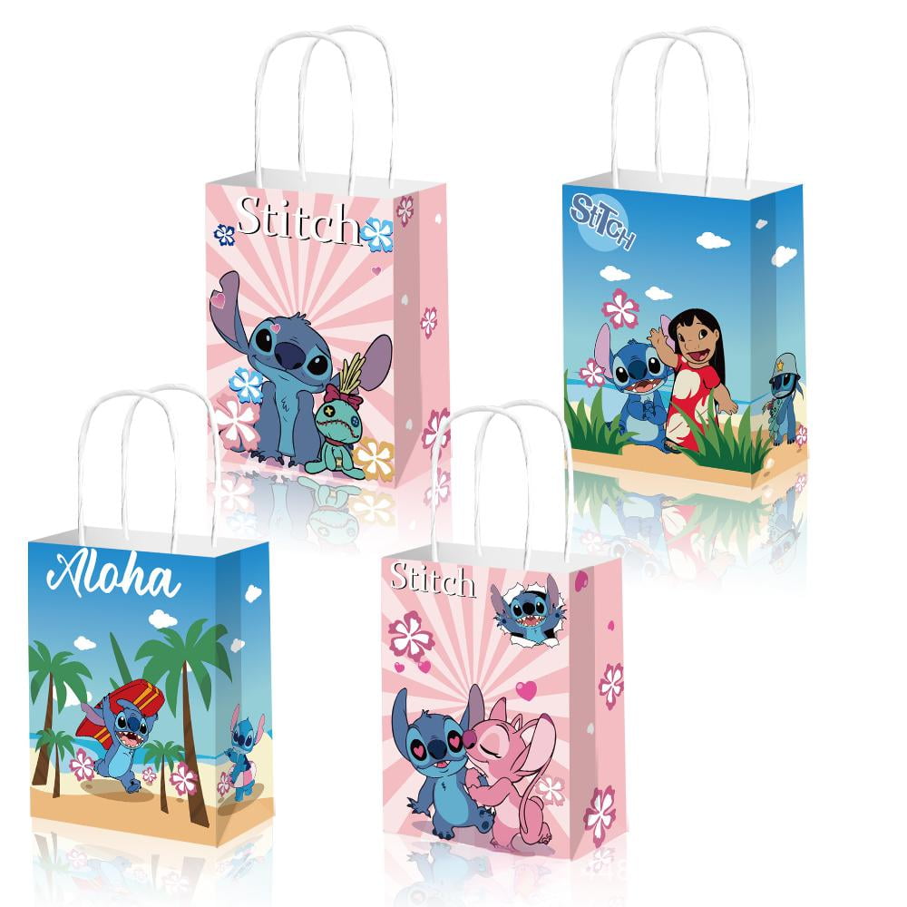 24Pcs Stitch Happy Birthday Party Decoration Gift Bags Stitch Candy Bags for Birthday 4 Styles Party Favors Gift Bags Party Party Supplies