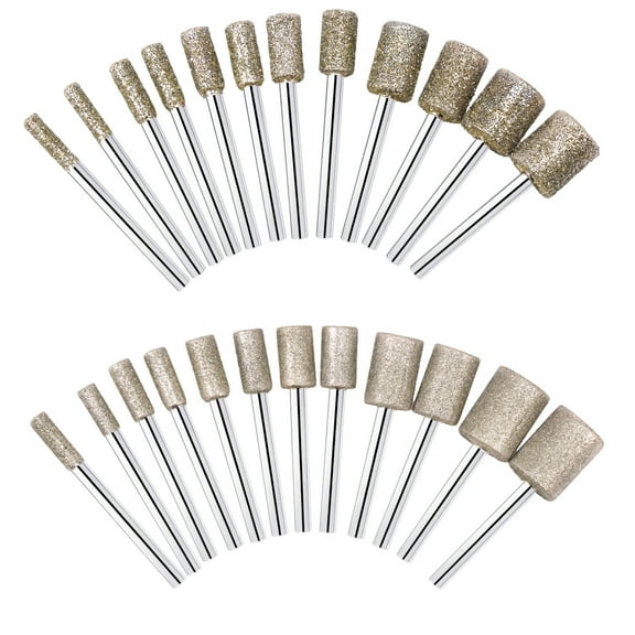 24Pcs Stone Carving Set Diamond Drill Grinding Bit Diamond File Sanding Set Stone Carving Rotary Tools Polishing Kits for Stone Glass Ceramics