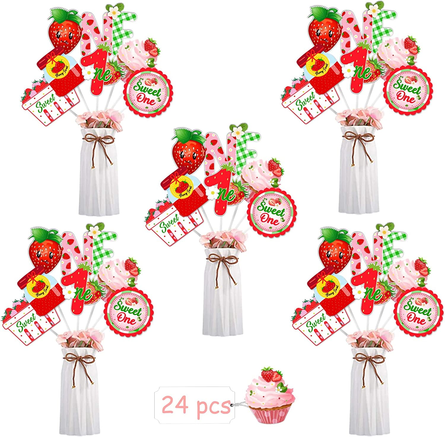  10Pcs Berry First Birthday Decorations Honeycomb Centerpieces  for Baby Girls, Strawberry Theme 1st Birthday Table Centerpiece Party  Supplies, Berry Sweet One Birthday Party Table Topper Decor : Toys & Games