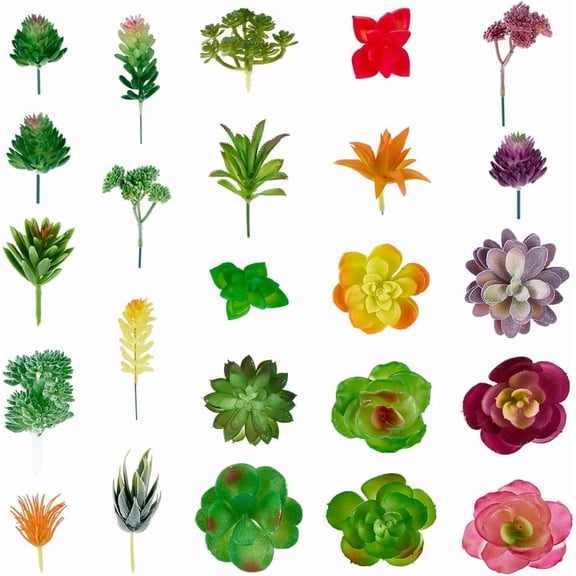 24Pcs Succulent Plants Bulk Artificial Cactus Unpotted Realistic Plastic Succulents Greenery for Indoor Outdoor Home Office Wedding