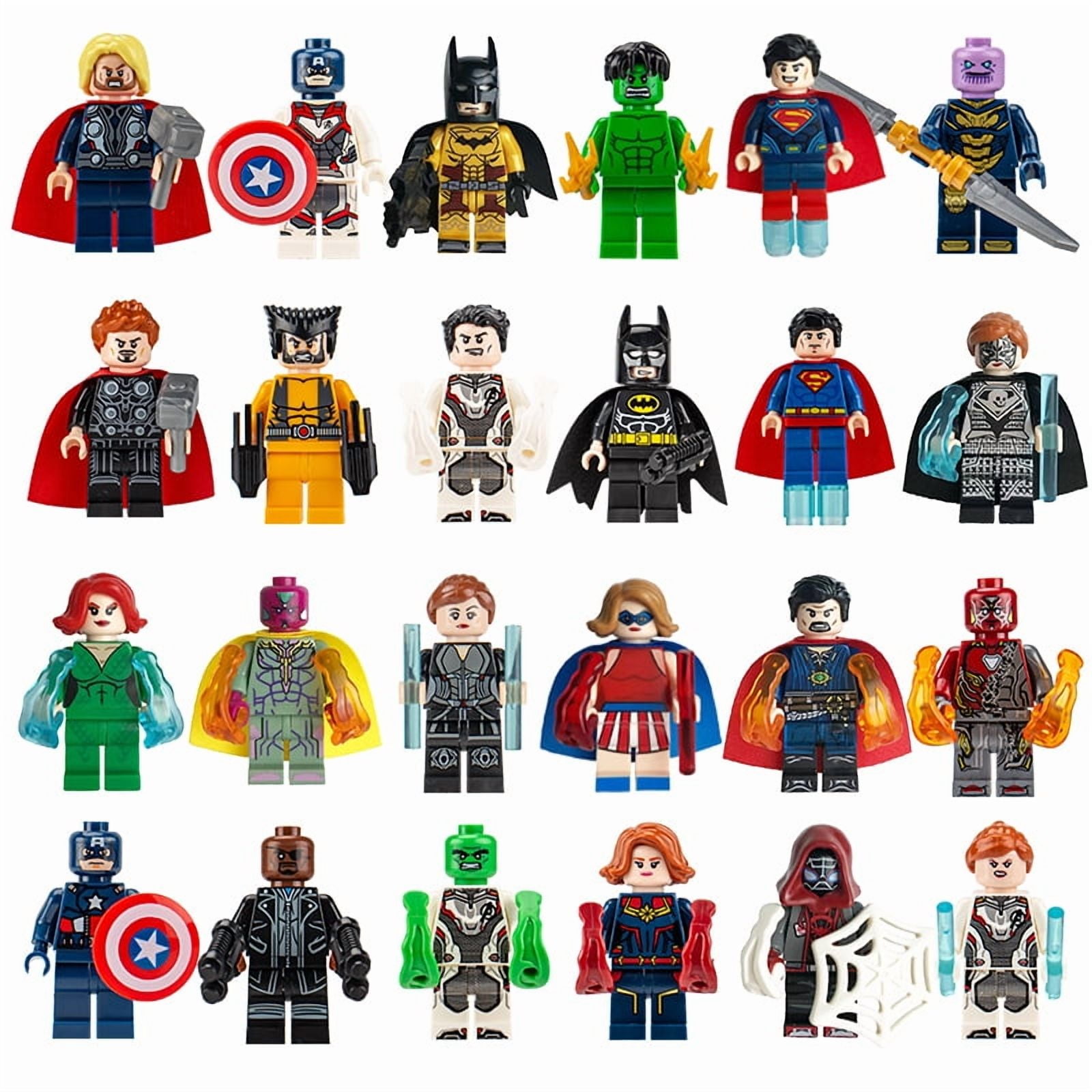 24Pcs Superheros figures Building Blocks Toys Set, 1.77 inch Action Figures Building Kits Best Gift for fans