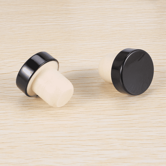 24Pcs T-Shaped Wine Cork Bottle Stopper for Wine Beer Bottles (Black)