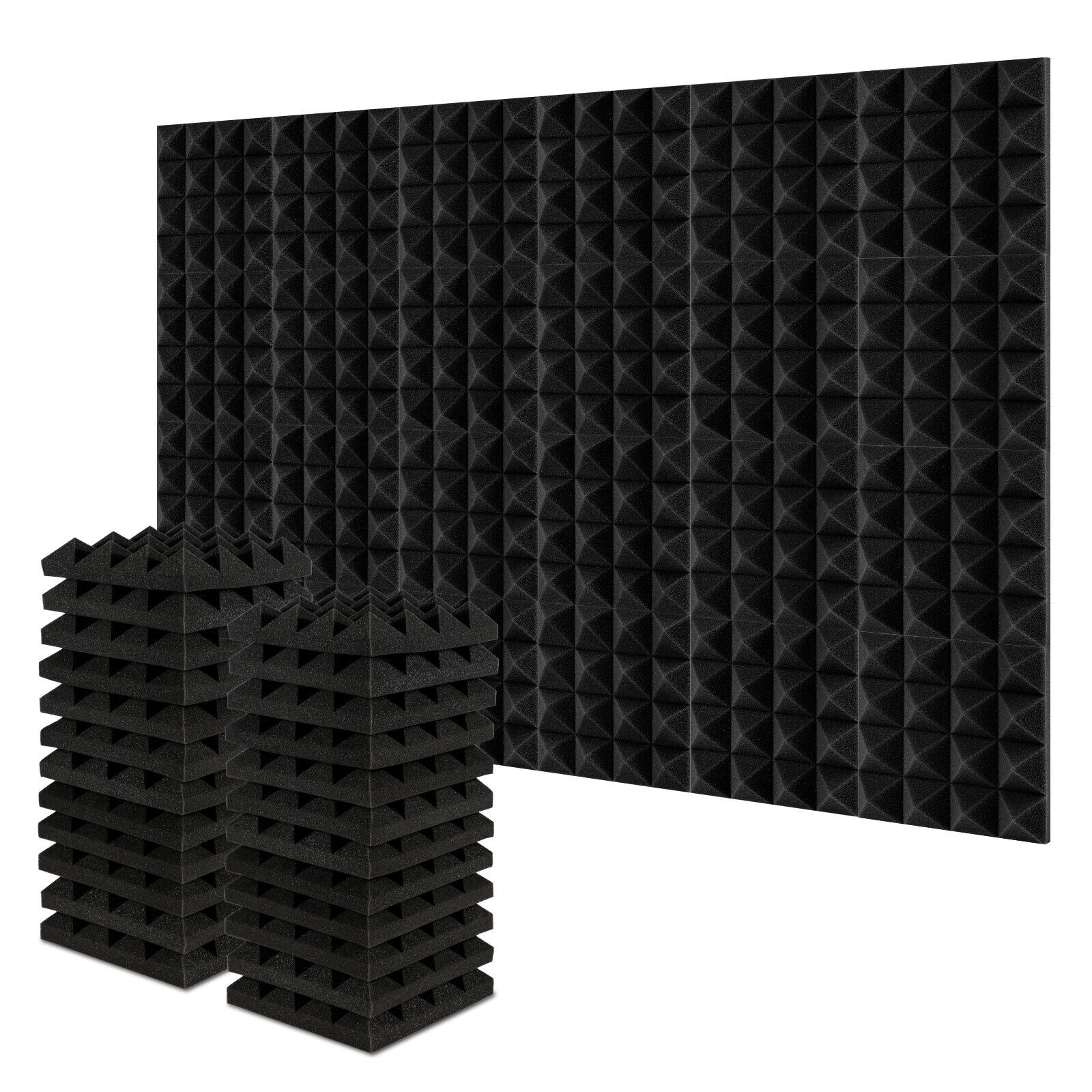 24Pcs THICK Acoustic Foam Panels Sound Proof Absorb Wall Tile Brick