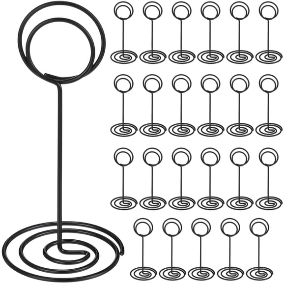 24Pcs Table Number Holders, Place Card Holders, Wire Picture Holders, Small Table Card Holders, Photo Holders for Centerpieces, Wedding Reception, Party, Birthday (Black)