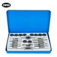 24Pcs Threaded Tap and Die Set Hand Operated Industrial Tool Iron Box