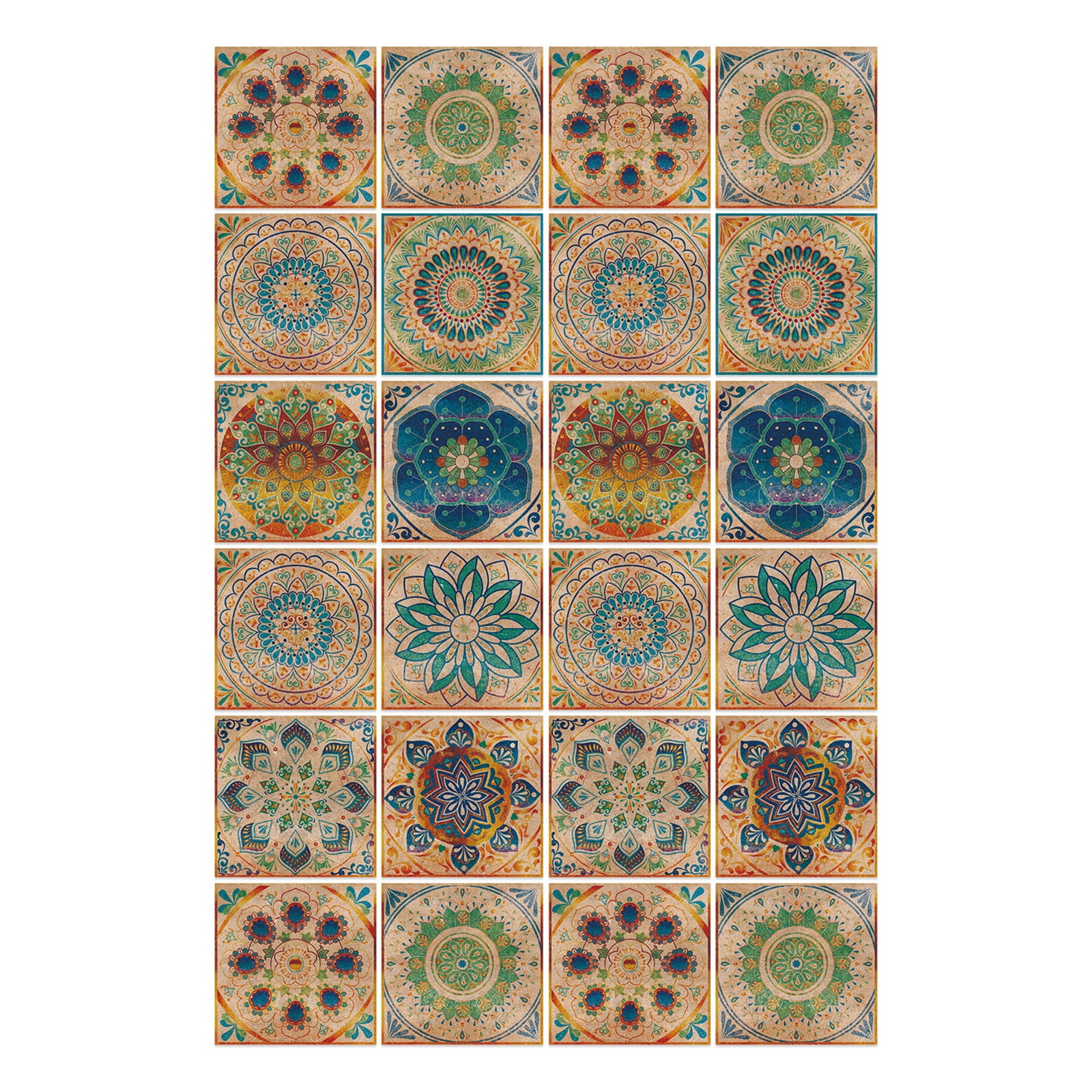 24Pcs Traditional Tile Stickers Stick Backsplash Tiles Self-Adhesive ...