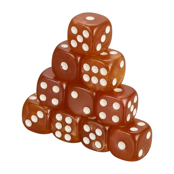 24Pcs Translucent Polyhedral Dice 12mm Square Dice W Rounded Edge, Brown