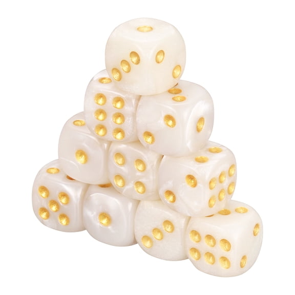 24Pcs Translucent Polyhedral Dice 12mm Square Dice W Rounded Edge, White